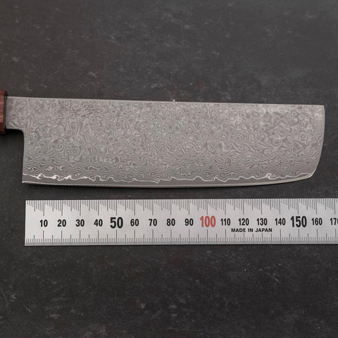 Nakiri VG-10 Damascus Shitan Ebony Handle 165mm (6.5”)-[Musashi]-[Japanese-Kitchen-Knives]