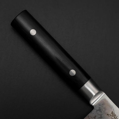 Nakiri VG-10 Damascus Western Black Round Handle 170mm-[Musashi]-[Japanese-Kitchen-Knives]