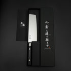 Nakiri VG-10 Damascus Western Black Round Handle 170mm-[Musashi]-[Japanese-Kitchen-Knives]