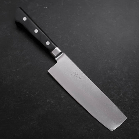Nakiri VG-10 Damascus Western Cherry Handle 165mm (6.5”)-[Musashi]-[Japanese-Kitchen-Knives]