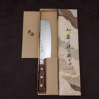 Nakiri VG-10 Mirror Tsuchime Damascus Mahogany Handle 165mm (6.5”)-[Musashi]-[Japanese-Kitchen-Knives]