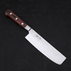 Nakiri VG-10 Mirror Tsuchime Damascus Mahogany Handle 165mm (6.5”)-[Musashi]-[Japanese-Kitchen-Knives]