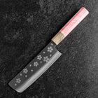 Nakiri VG-10 Polished Sakura Buffalo Dark Pink Maple Handle 165mm-[Musashi]-[Japanese-Kitchen-Knives]