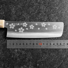 Nakiri VG-10 Polished Sakura Buffalo Dark Pink Maple Handle 165mm-[Musashi]-[Japanese-Kitchen-Knives]