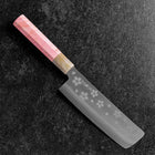 Nakiri VG-10 Polished Sakura Buffalo Dark Pink Maple Handle 165mm-[Musashi]-[Japanese-Kitchen-Knives]
