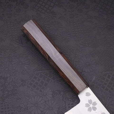 Nakiri VG-10 Polished Sakura Ebony Handle 165mm (6.5”)-[Musashi]-[Japanese-Kitchen-Knives]