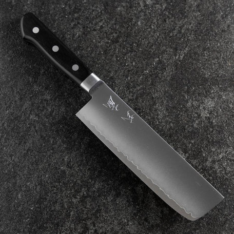 Nakiri VG-10 Polished Western Black Handle 165mm-[Musashi]-[Japanese-Kitchen-Knives]