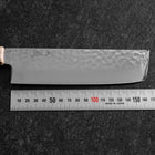 Nakiri VG-10 Tsuchime Damascus Buffalo Dark Pink Maple Handle 170mm-[Musashi]-[Japanese-Kitchen-Knives]