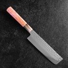 Nakiri VG-10 Tsuchime Damascus Buffalo Dark Pink Maple Handle 170mm-[Musashi]-[Japanese-Kitchen-Knives]