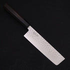 Nakiri VG-10 Tsuchime Damascus Buffalo Ebony Handle 165mm (6.5”)-[Musashi]-[Japanese-Kitchen-Knives]