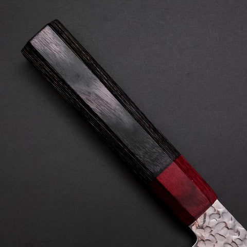 Nakiri VG-10 Tsuchime Damascus Cherry Grey Handle 165mm (6.5”)-[Musashi]-[Japanese-Kitchen-Knives]