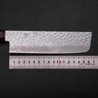 Nakiri VG-10 Tsuchime Damascus Cherry Grey Handle 165mm (6.5”)-[Musashi]-[Japanese-Kitchen-Knives]