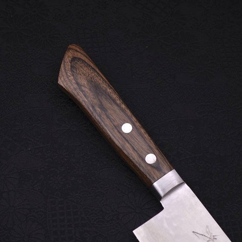 Nakiri VG-10 Tsuchime Damascus Western Brown Handle 165mm (6.5”)-[Musashi]-[Japanese-Kitchen-Knives]