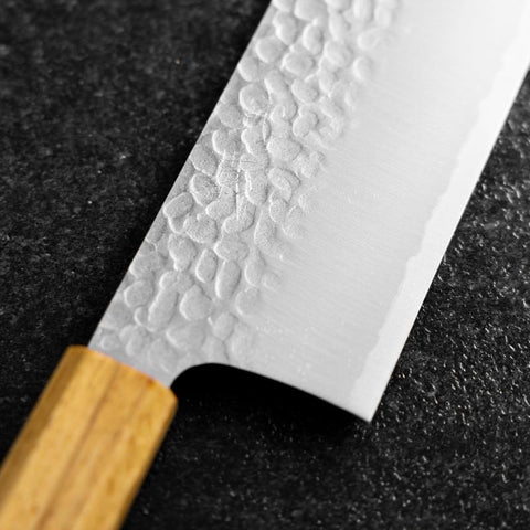 Nakiri VG-10 Tsuchime Oak Handle 180mm (7”)-[Musashi]-[Japanese-Kitchen-Knives]