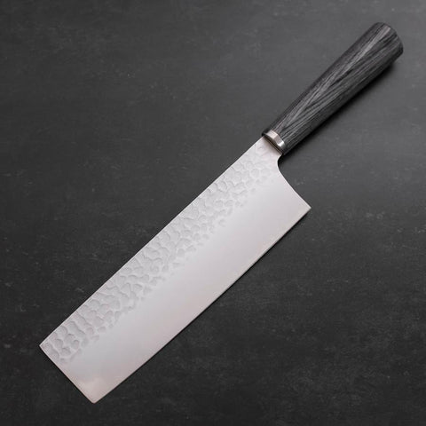 Nakiri VG-10 Tsuchime Oval Charcoal Handle 180mm (7”)-[Musashi]-[Japanese-Kitchen-Knives]