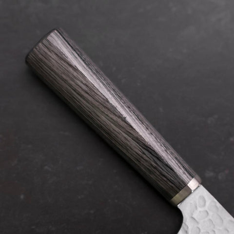 Nakiri VG-10 Tsuchime Oval Charcoal Handle 180mm-[Musashi]-[Japanese-Kitchen-Knives]