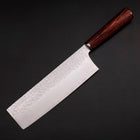 Nakiri VG-10 Tsuchime Oval Mahogany Handle 180mm (7”)-[Musashi]-[Japanese-Kitchen-Knives]