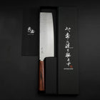 Nakiri VG-10 Tsuchime Oval Mahogany Handle 180mm (7”)-[Musashi]-[Japanese-Kitchen-Knives]
