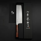 Nakiri VG-10 Tsuchime Oval Mahogany Handle 180mm-[Musashi]-[Japanese-Kitchen-Knives]