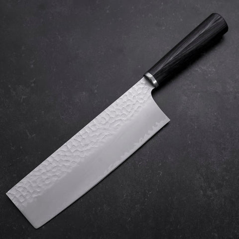 Nakiri VG-10 Tsuchime Oval Purple Handle 180mm-[Musashi]-[Japanese-Kitchen-Knives]