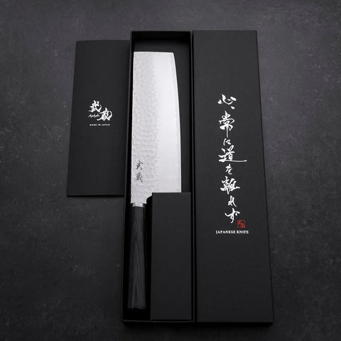 Nakiri VG-10 Tsuchime Oval Purple Handle 180mm-[Musashi]-[Japanese-Kitchen-Knives]