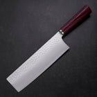 Nakiri VG-10 Tsuchime Oval Red Handle 180mm (7”)-[Musashi]-[Japanese-Kitchen-Knives]