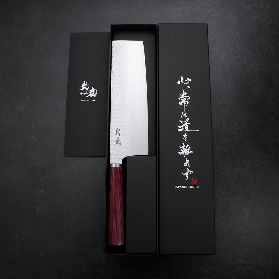 菜切 VG-10 槌目 赤柄 180mm – MUSASHI