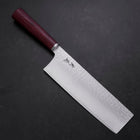 Nakiri VG-10 Tsuchime Oval Red Handle 180mm (7”)-[Musashi]-[Japanese-Kitchen-Knives]