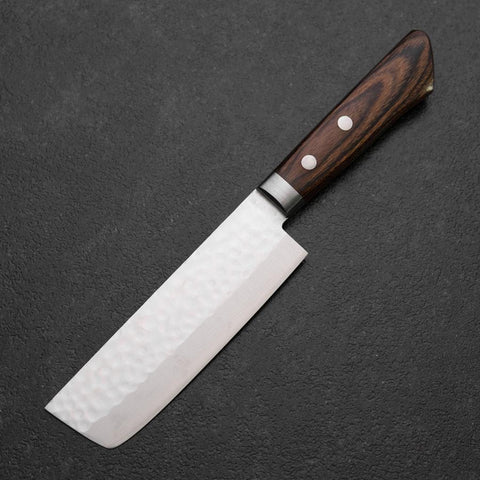 Nakiri VG-10 Tsuchime Western Mahogany Handle 125mm (4.9”)-[Musashi]-[Japanese-Kitchen-Knives]