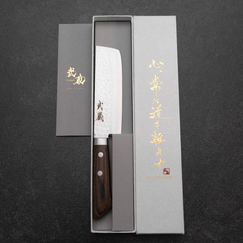 Nakiri VG-10 Tsuchime Western Mahogany Handle 125mm-[Musashi]-[Japanese-Kitchen-Knives]