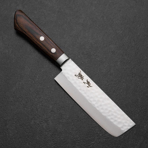 Nakiri VG-10 Tsuchime Western Mahogany Handle 125mm-[Musashi]-[Japanese-Kitchen-Knives]