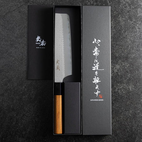 Nakiri VG-5 Tsuchime Buffalo Bubinga Handle 165mm (6.5”)-[Musashi]-[Japanese-Kitchen-Knives]