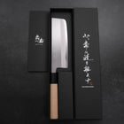 Nakiri White Steel #1 Polished Buffalo Magnolia Handle 165mm (6.5”)-[Musashi]-[Japanese-Kitchen-Knives]