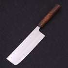 Nakiri White Steel #1 Polished Sumi Urushi Handle 165mm (6.5”)-[Musashi]-[Japanese-Kitchen-Knives]