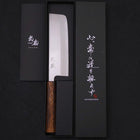 Nakiri White Steel #1 Polished Sumi Urushi Handle 165mm (6.5”)-[Musashi]-[Japanese-Kitchen-Knives]