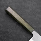 Nakiri White Steel #1 Stainless Clad Polished Green Urushi Handle 165mm (6.5”)-[Musashi]-[Japanese-Kitchen-Knives]