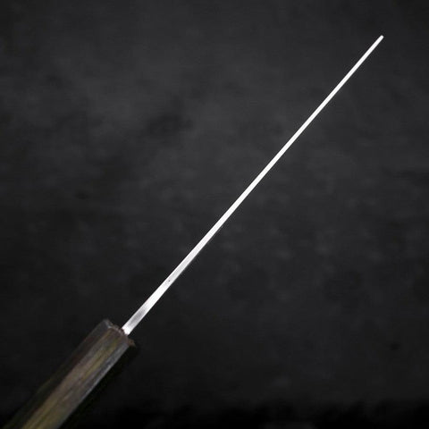 Nakiri White Steel #1 Stainless Clad Polished Green Urushi Handle 165mm (6.5”)-[Musashi]-[Japanese-Kitchen-Knives]