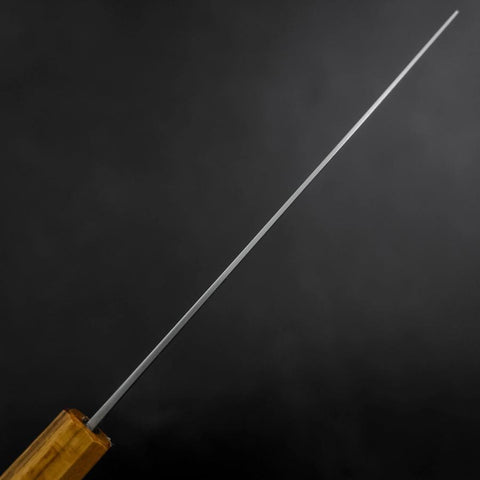Nakiri White Steel #1 Stainless Clad Polished Oak Handle 165mm (6.5”)-[Musashi]-[Japanese-Kitchen-Knives]