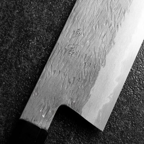 Nakiri White Steel #1 Tsuchime Buffalo Ebony Handle 165mm-[Musashi]-[Japanese-Kitchen-Knives]
