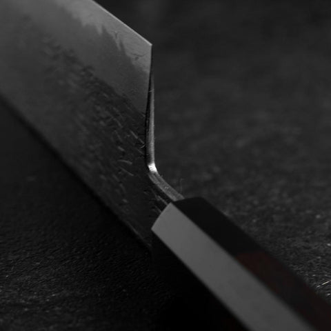 Nakiri White Steel #1 Tsuchime Buffalo Ebony Handle 165mm-[Musashi]-[Japanese-Kitchen-Knives]
