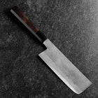 Nakiri White Steel #1 Tsuchime Buffalo Ebony Handle 165mm-[Musashi]-[Japanese-Kitchen-Knives]