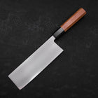 Nakiri White Steel #2 Kasumi Buffalo Teak Handle 165mm (6.5”)-[Musashi]-[Japanese-Kitchen-Knives]