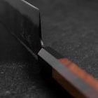 Nakiri White Steel #2 Kurouchi Buffalo Bubinga Handle 165mm-[Musashi]-[Japanese-Kitchen-Knives]