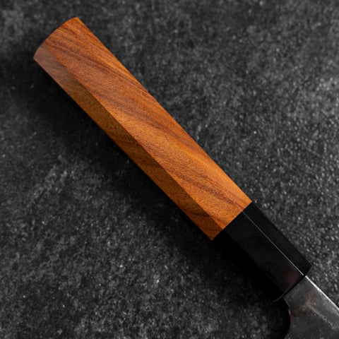 Nakiri White Steel #2 Kurouchi Buffalo Bubinga Handle 165mm-[Musashi]-[Japanese-Kitchen-Knives]