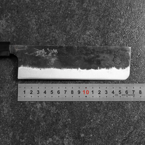 Nakiri White Steel #2 Kurouchi Buffalo Bubinga Handle 165mm-[Musashi]-[Japanese-Kitchen-Knives]