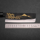 Nakiri White Steel #2 Kurouchi Chokin Sakura-Fuji Buffalo Ebony Handle 165mm-[Musashi]-[Japanese-Kitchen-Knives]