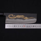 Nakiri White Steel #2 Kurouchi Chokin Snake-Sakura Buffalo Ebony Handle 165mm (6.5”)-[Musashi]-[Japanese-Kitchen-Knives]