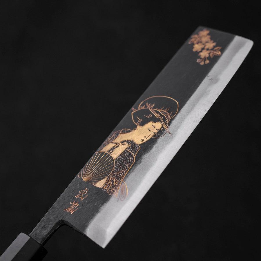 菜切 白紙2号 黒打 浮世絵 黒檀水牛柄 165mm – MUSASHI