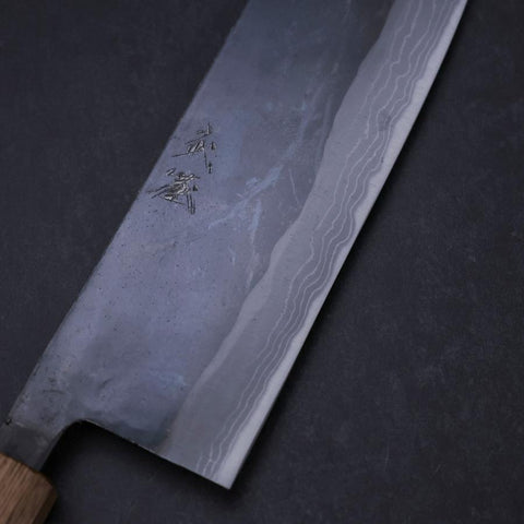 Nakiri White Steel #2 Kurouchi Damascus Yaki Urushi Handle 165mm (6.5”)-[Musashi]-[Japanese-Kitchen-Knives]