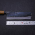 Nakiri White Steel #2 Kurouchi Damascus Yaki Urushi Handle 165mm (6.5”)-[Musashi]-[Japanese-Kitchen-Knives]
